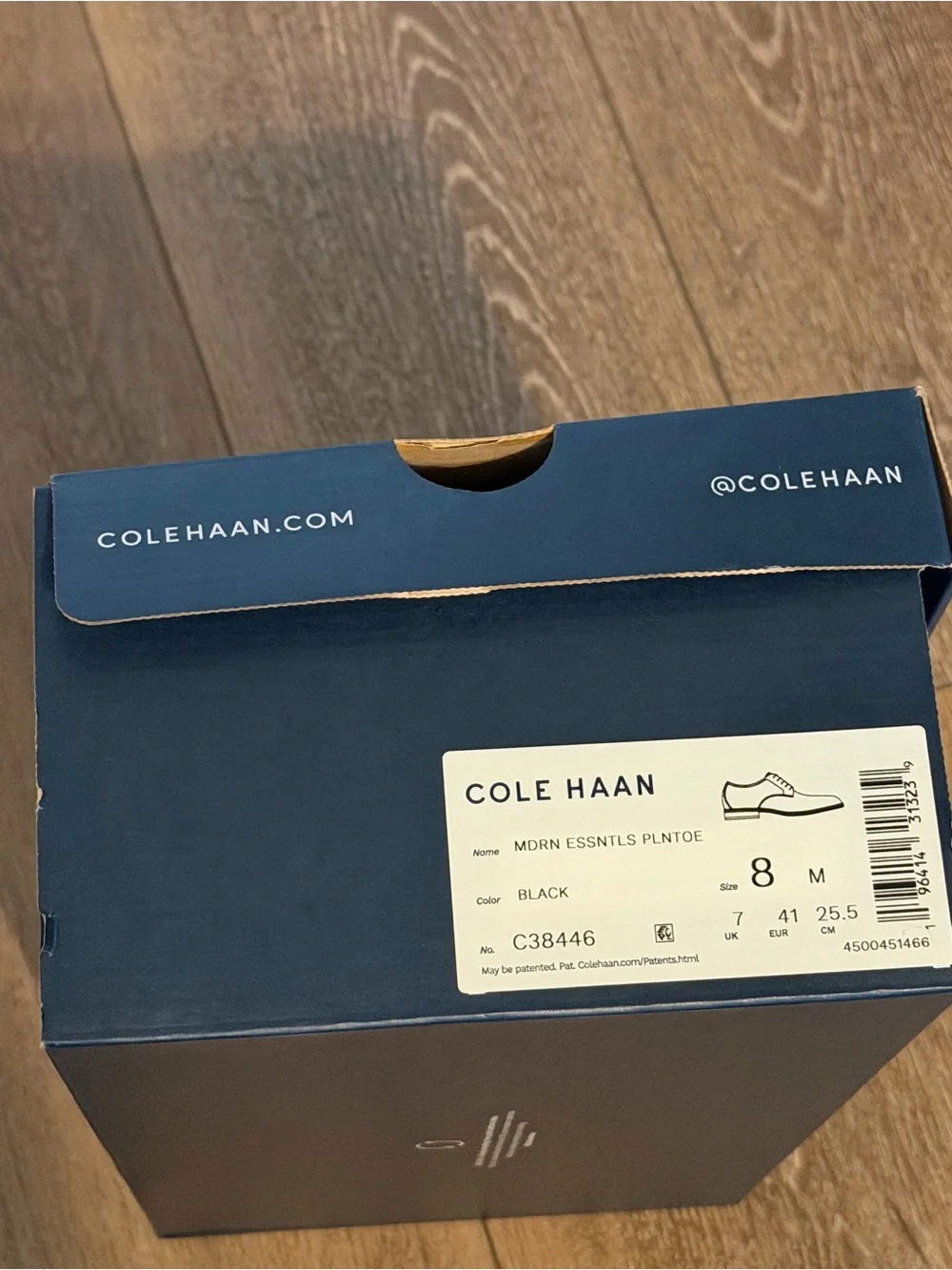 Cole Haan Plain Toe Oxford Black Leather Dress Shoes